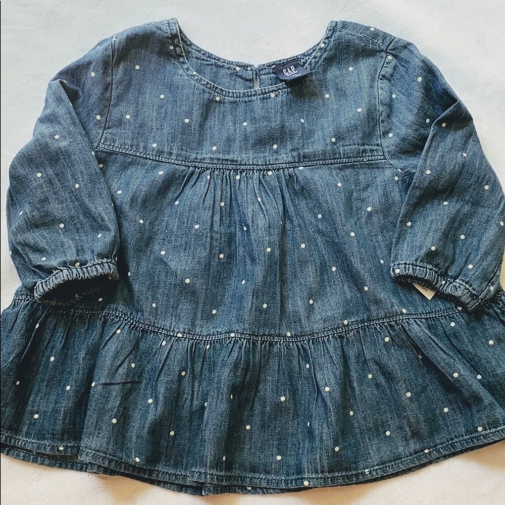 Denim Dot Long Sleeve Top